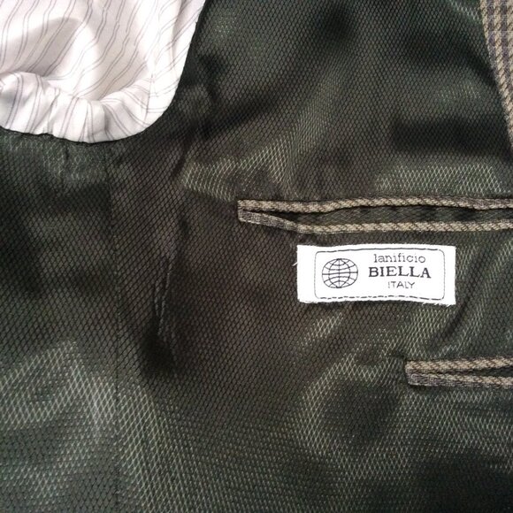 TESSUTO ITALIANO Pure Virgin Wool Blazer Sports Coat Suit Jacket 46L - Picture 7 of 8